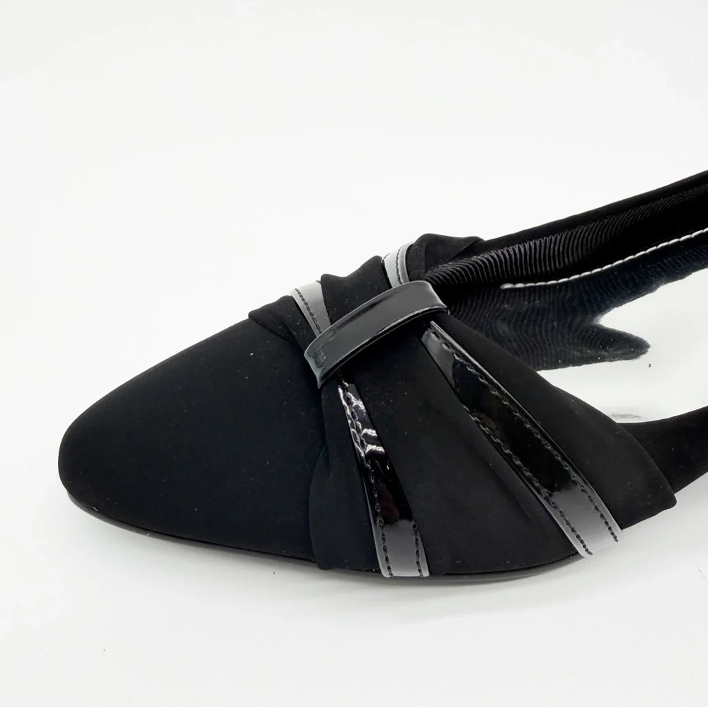 Easy Street Millie Block Heel Dress Pumps Lamy Patent Black 7.5 Narrow NEW